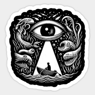 Thalassophobia illustration Sticker